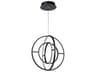 Celestial LED Double Orb Chandelier 16 Inch Matte Black