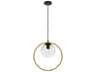 Lugano Pendant Light in Black and Vintage Brass
