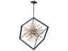 Sunburst 8-Light Chandelier Matte Black and Satin Brass