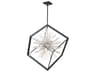 Sunburst 8-Light Chandelier in Matte Black and Chrome