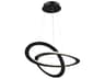 Wave LED Chandelier in Black Modern Organic