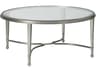 Metal Designs Sangiovese Round Glass Antique Silver Leaf Cocktail Table
