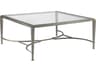 Metal Designs Sangiovese Square Glass Argento Cocktail Table