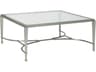 Metal Designs Sangiovese Square Glass Antique Silver Leaf Cocktail Table
