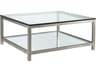 Metal Designs Per Se Square Glass Argento Cocktail Table