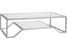 Metal Designs Byron Rectangular Glass Argento Cocktail Table