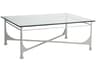 Metal Designs Bruno Rectangular Glass Argento Cocktail Table