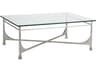 Metal Designs Bruno Rectangular Glass Silver Leaf Cocktail Table