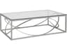 Metal Designs Ellipse Rectangular Glass Argento Cocktail Table