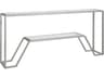 Metal Designs Byron Rectangular Glass Argento Console Table