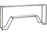 Metal Designs Byron Rectangular Glass Silver Leaf Console Table