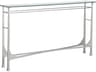 Metal Designs Bruno Rectangular Glass Argento Console Table