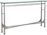 Metal Designs Bruno Rectangular Glass Silver Leaf Console Table