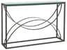 Metal Designs Ellipse Rectangular Glass Console Table