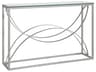 Metal Designs Ellipse Rectangular Glass Argento Console Table