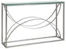 Metal Designs Ellipse Rectangular Glass Silver Leaf Console Table