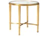 Metal Designs Sangiovese Round Glass Antique Gold Leaf End Table