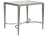 Metal Designs Sangiovese Rectangular Glass Argento End Table