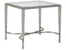 Metal Designs Sangiovese Rectangular Glass Antique Silver Leaf End Table