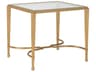 Metal Designs Sangiovese Rectangular Glass Antique Gold Leaf End Table