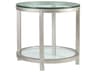 Metal Designs Per Se Round Glass Argento End Table