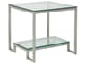 Metal Designs Bonaire Square Glass Antique Silver Leaf End Table