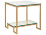 Metal Designs Bonaire Square Glass Antique Gold Leaf End Table