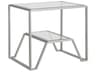 Metal Designs Byron Rectangular Glass Argento End Table