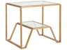 Metal Designs Byron Square Glass Gold Leaf End Table