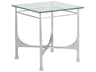 Metal Designs Bruno Square Glass Argento End Table