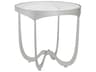 Metal Designs Sophie Round Glass Argento End Table