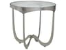 Metal Designs Sophie Round Glass Silver Leaf End Table