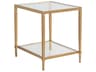 Metal Designs Claret Square Glass Gold Leaf End Table