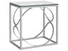 Metal Designs Ellipse Rectangular Glass Argento End Table