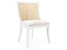 Monaco Mahogany Wood Beige Upholstered Side Dining Chair