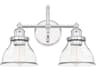 Baxter 2-Light Chrome Glass Vanity Light