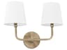 Dawson 2-Light Aged Brass Vanity Light