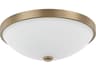 2-Light Aged Brass Glass Bowl Flush Mount