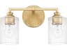 Milan 2-Light Gold Glass Vanity Light