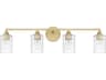 Milan 4-Light Gold Glass Vanity Light