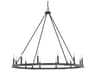 Pearson 12-Light Black Iron Candelabra Round Chandelier