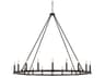 Pearson 20-Light Black Iron Candelabra Round Chandelier