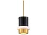 Beckenham 1-Light Vintage Polished Brass Black Glass Cylinder Mini Pendant