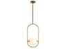 Everley 1-Light Vintage Brass Glass Globe Mini Pendant