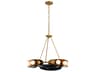 Hopper 9-Light Vintage Brass Bronze Glass Round Pendant