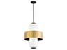 Melrose 6-Light Vintage Brass White Glass Geometric Pendant