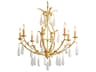 Prosecco 8-Light Gold Leaf Glass Chandelier