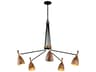 Utopia 5-Light Satin Black Polished Brass Wood LED Bell Chandelier