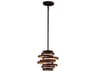 Vertigo 1-Light Bronze With Gold Leaf Mini Pendant