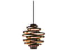 Vertigo 3 Light Pendant in Bronze and Gold Leaf